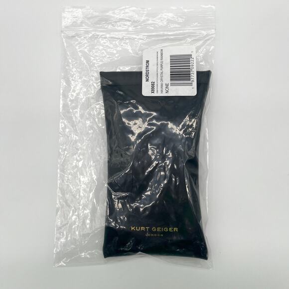 KURT GEIGER NWT Sunglasses, Cat Eye 53mm, Havana Crystal Purple / Rainbow - Picture 4 of 16